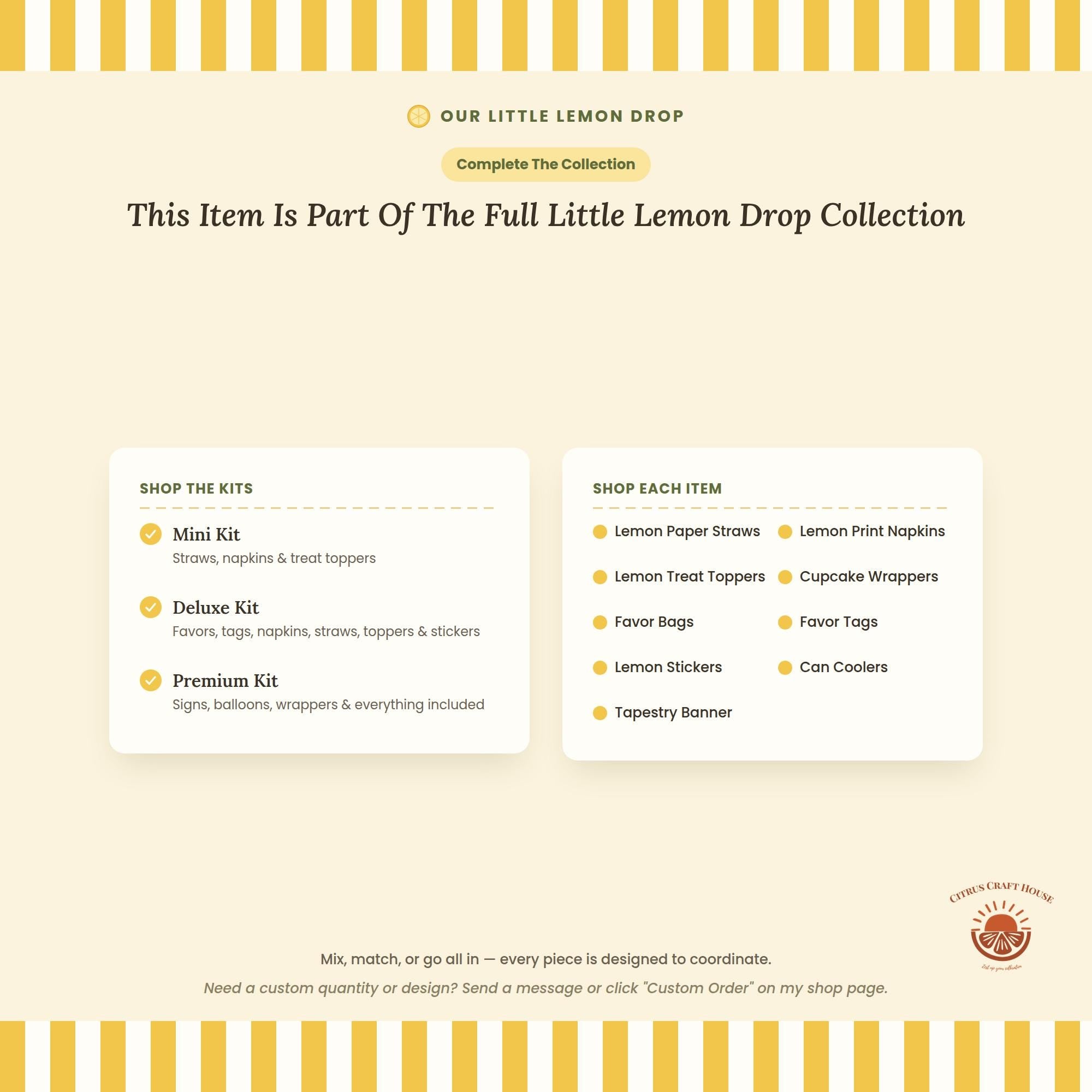 Our Little Lemon Drop Favor Bags, Set of 12 – 6x9 Flat Kraft Paper Bags for Baby Shower Favors & Treats