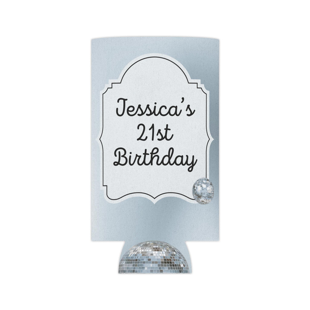 Personalized Finally 21 Can Cooler Rose Gold, Gold, Silver Custom Can Sleeve, Slim and Regular Sizes