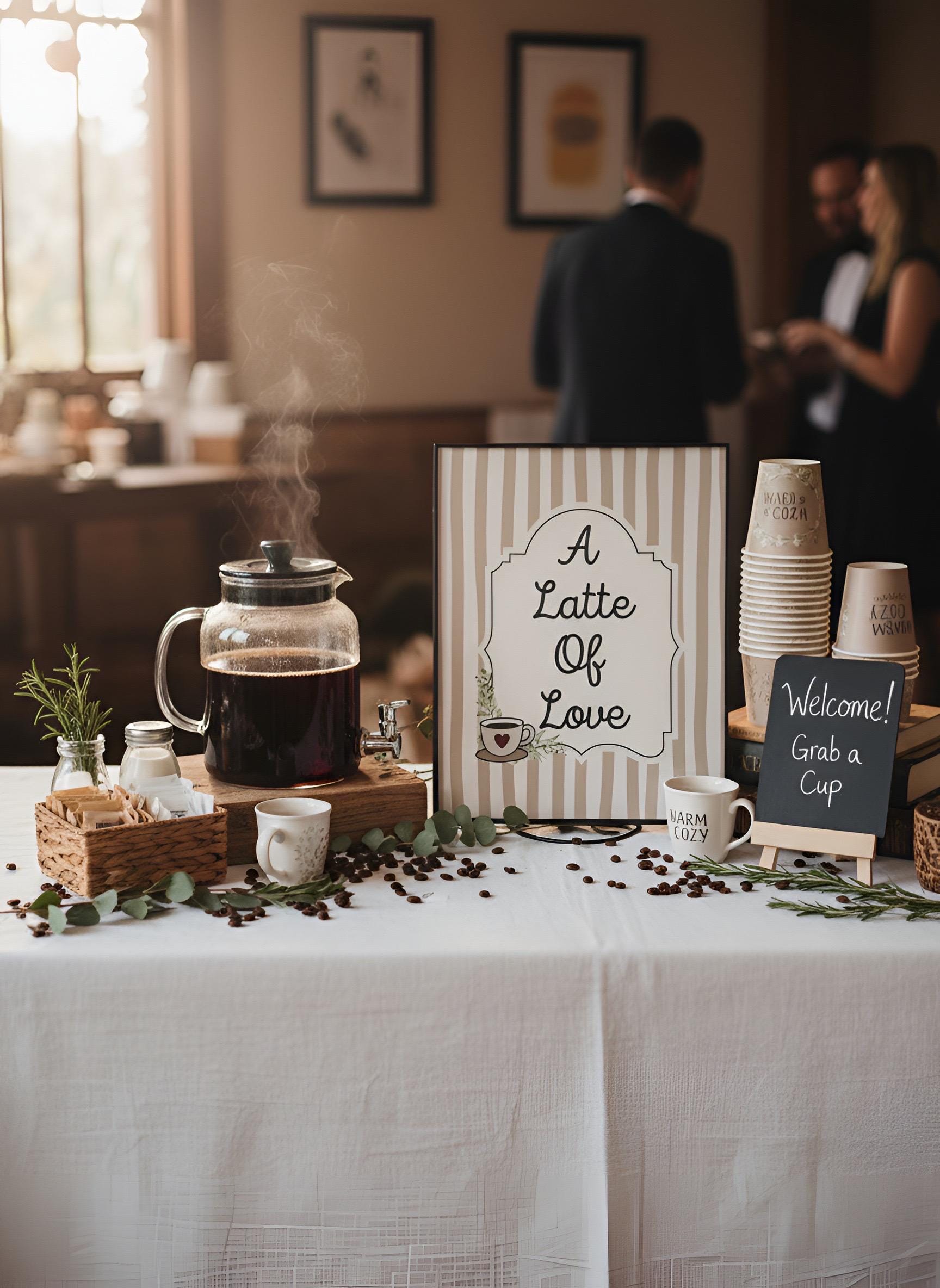 A Latte of Love Bridal Shower Decor Kit | Coffee Themed Bachelorette Party Set | Signs, Balloons, Favor Bags & More