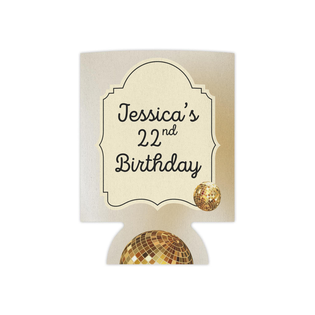 Personalized Feeling 22 Can Cooler Rose Gold, Gold, Silver Custom Can Sleeve, Slim and Regular Sizes