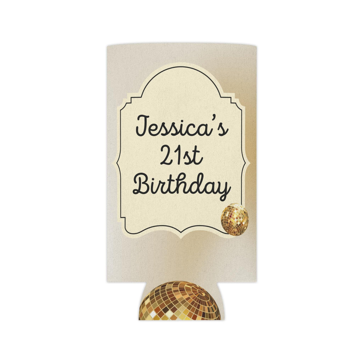 Personalized Finally 21 Can Cooler Rose Gold, Gold, Silver Custom Can Sleeve, Slim and Regular Sizes