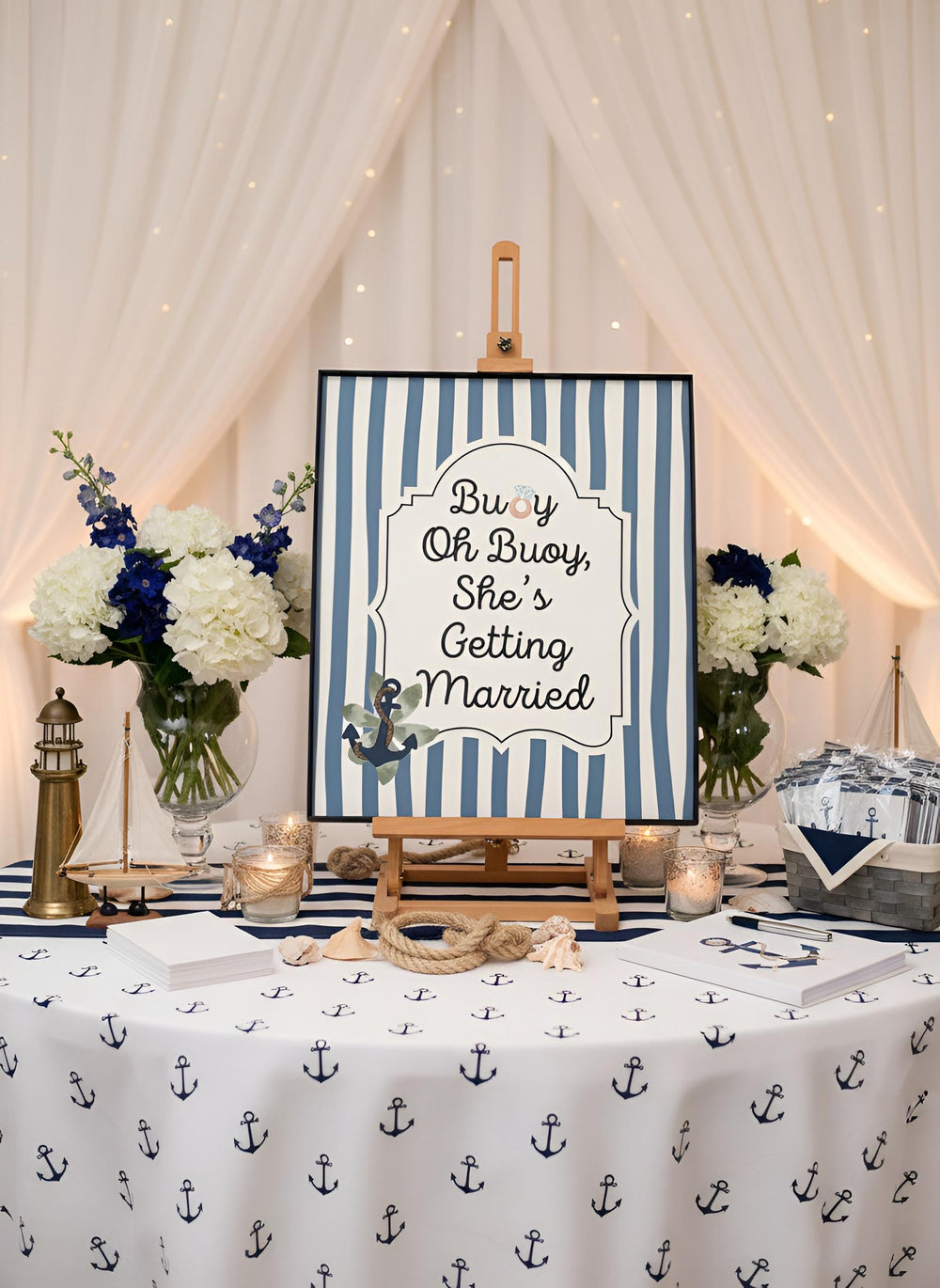 Buoy Oh Buoy, She's Getting Married Bridal Shower Decor Kit | Nautical Bachelorette Party Set | Signs, Balloons, Favor Bags and More