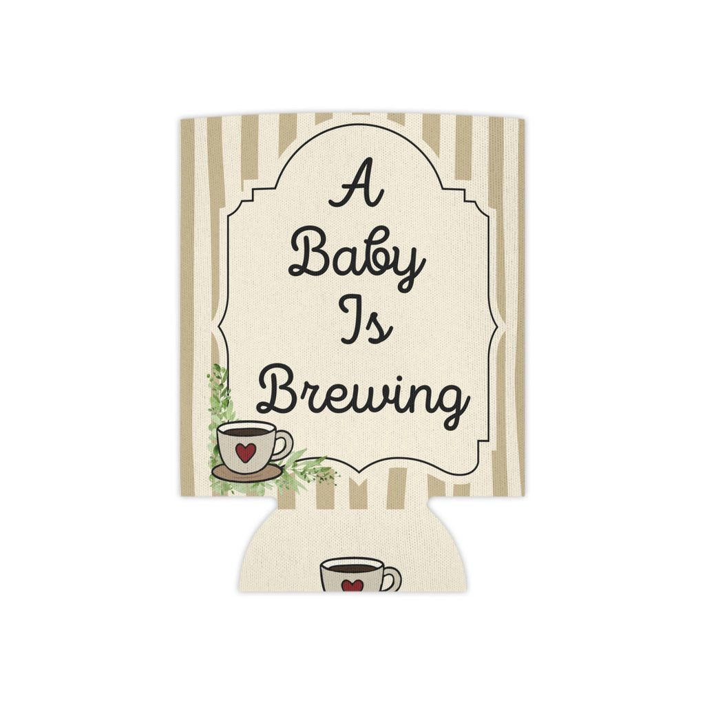 Personalized A Baby Is Brewing Can Cooler Custom Baby Shower Can Sleeve, Slim and Regular Can Sizes