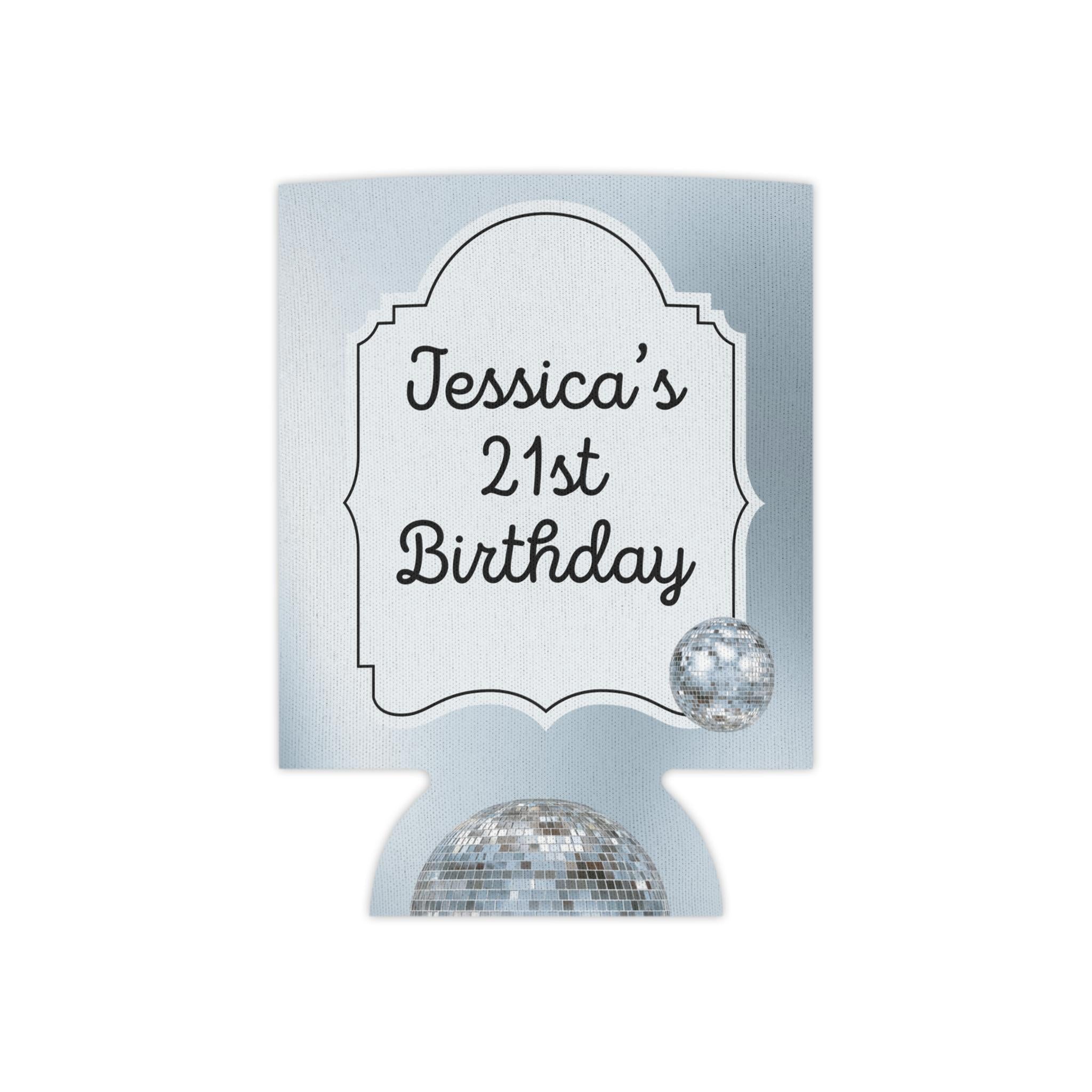Personalized Finally 21 Can Cooler Rose Gold, Gold, Silver Custom Can Sleeve, Slim and Regular Sizes