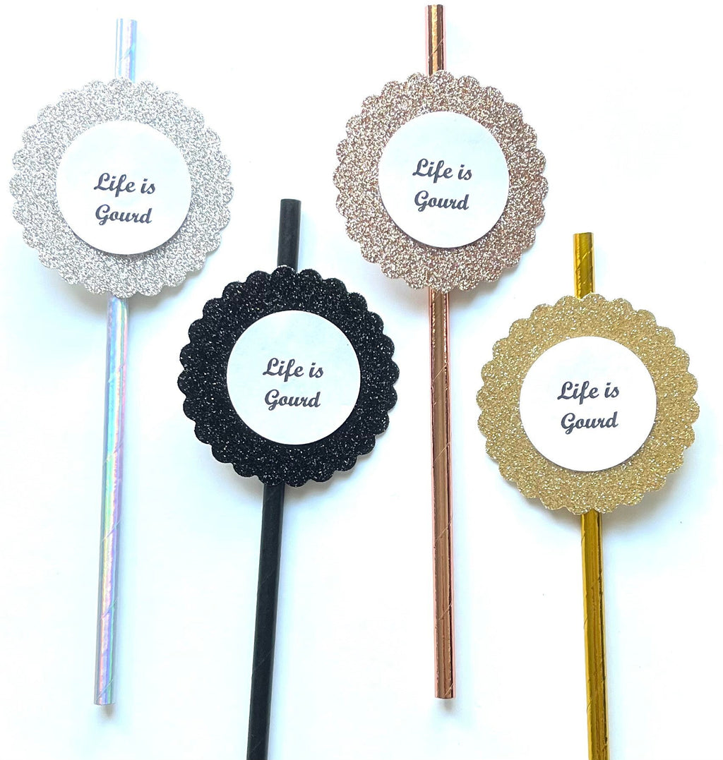 Life is Gourd Fall Thanksgiving Party Decor Paper Straws - Good Life Relax - Set of 12 Straws - Party Favors- Coffee Bar- Tiered Tray