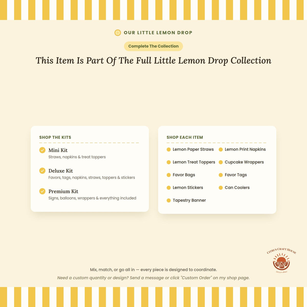 Personalized Our Little Lemon Drop Can Cooler Custom Baby Shower Can Sleeve, Slim and Regular Can Sizes