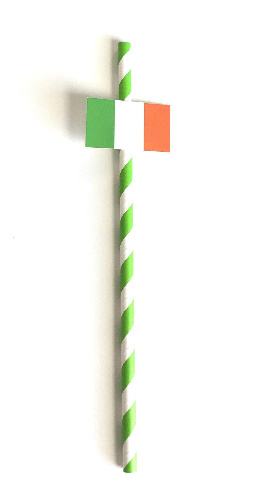 Irish Flag Paper Straws, Set of 12 – St. Patrick's Day Party Decor & Cocktail Stirrers