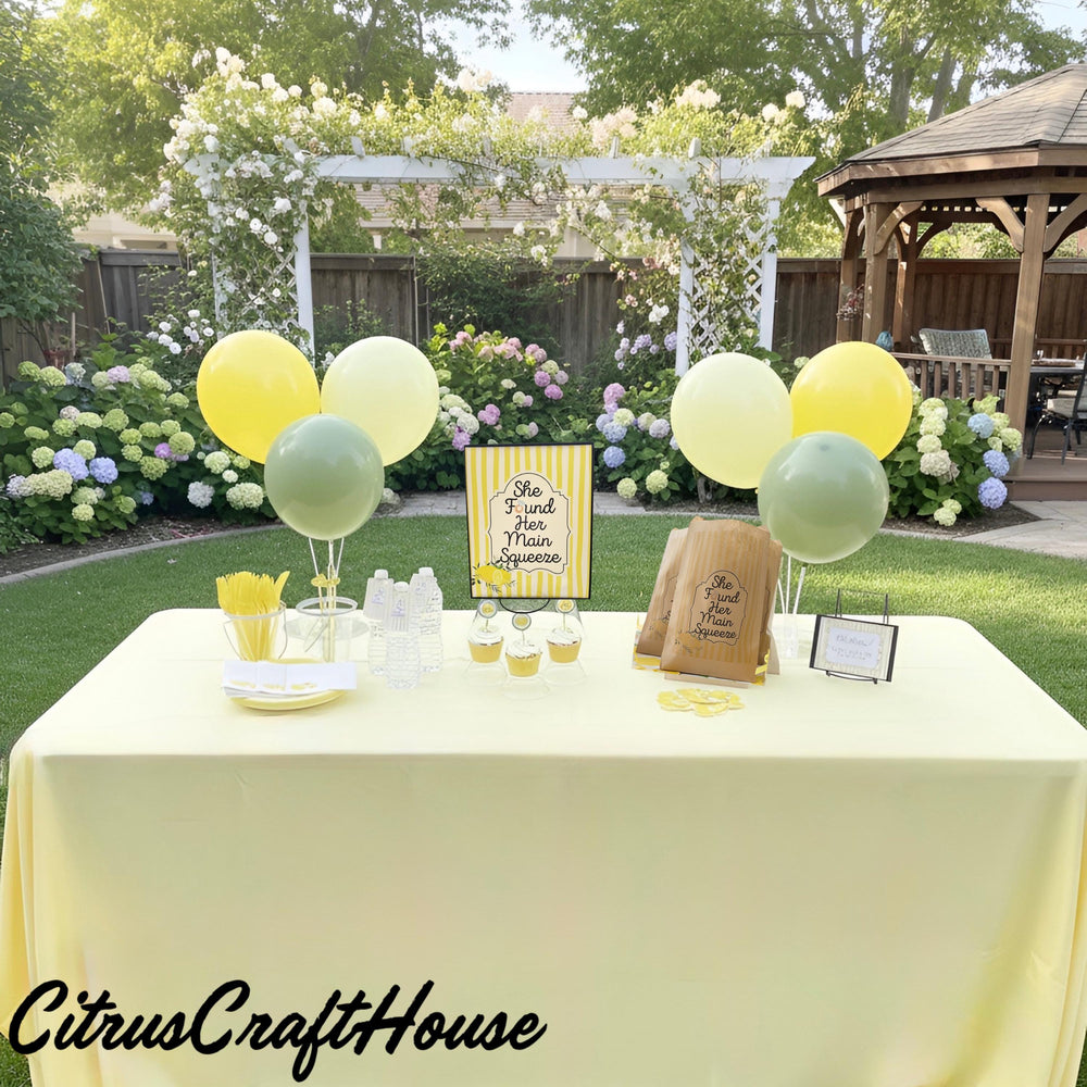She Found Her Main Squeeze Bridal Shower Decor Kit | Lemon Bachelorette Party Set | Signs, Balloons, Favor Bags & More