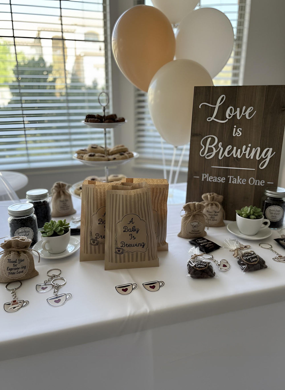 A Baby Is Brewing Favor Bags, Set of 12 – 6x9 Flat Kraft Paper Bags for Baby Shower Favors & Treats