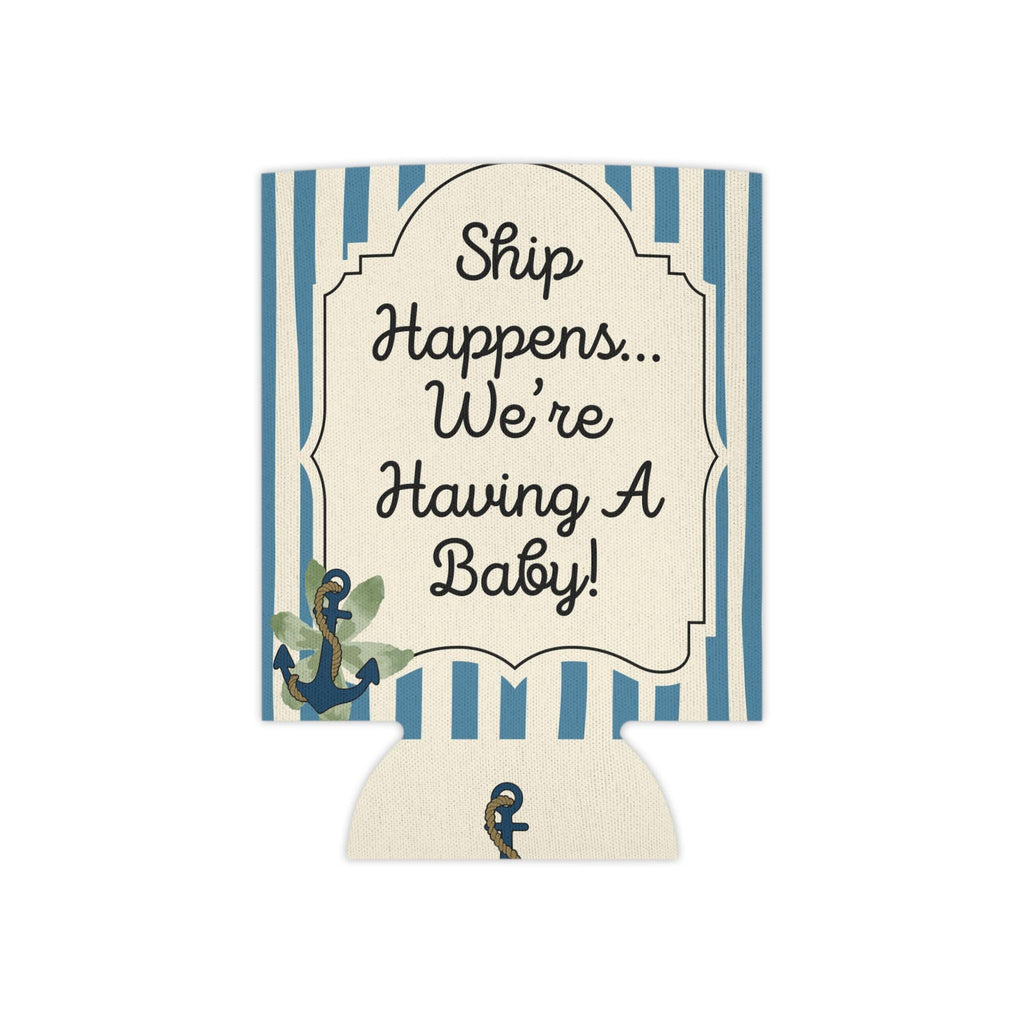 Personalized Ship Happens Can Cooler  Custom Baby Shower Can Sleeve, Slim and Regular Can Sizes