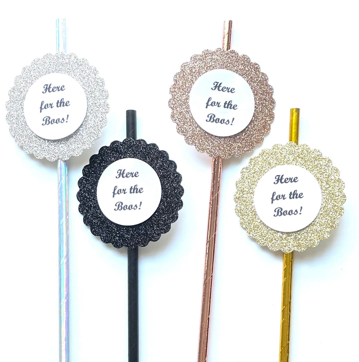 Here for the Boos Halloween Party Decor Paper Straws - Trick or Treat Treating - Set of 12 Straws - Party Favors- Candy Alternative
