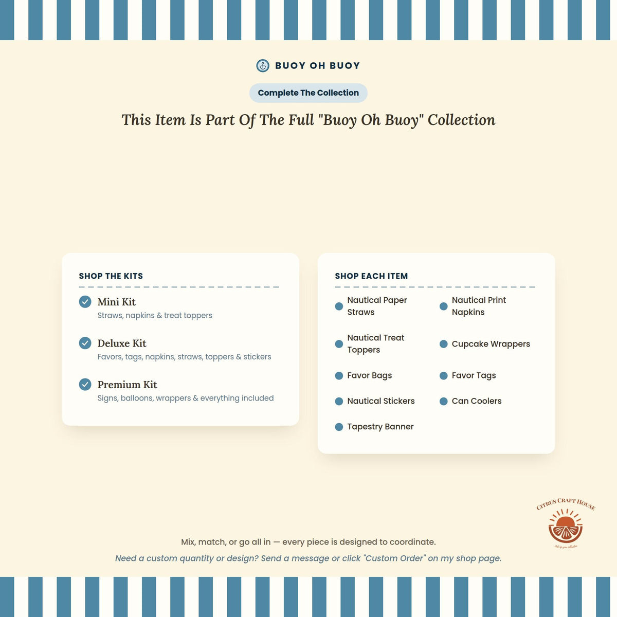 Buoy Oh Buoy Favor Bags, Set of 12 – 6x9 Flat Kraft Paper Bags for Baby Shower Favors & Treats