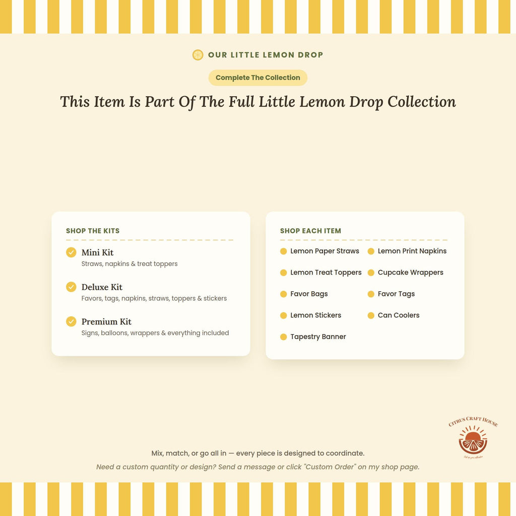 Personalized Our Little Lemon Drop Tapestry Banner Polyester Wall Hanging Backdrop, 4 Sizes for Baby Shower