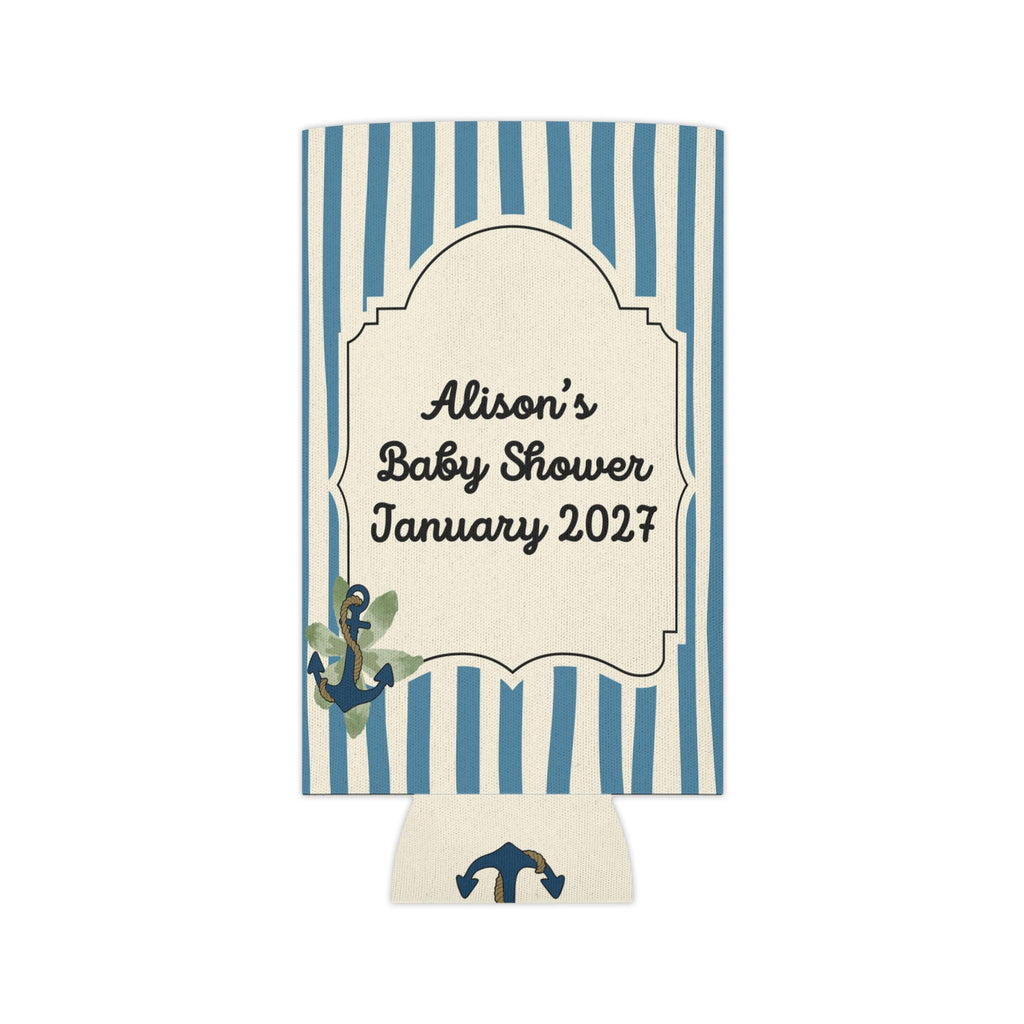 Personalized Buoy Oh Buoy Can Cooler Custom Baby Shower Can Sleeve, Slim and Regular Can Sizes