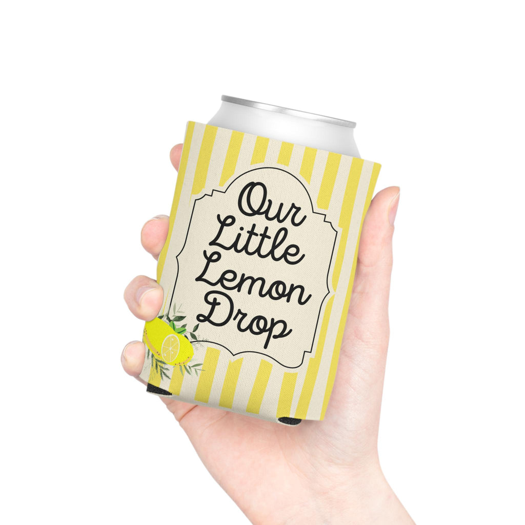Personalized Our Little Lemon Drop Can Cooler Custom Baby Shower Can Sleeve, Slim and Regular Can Sizes