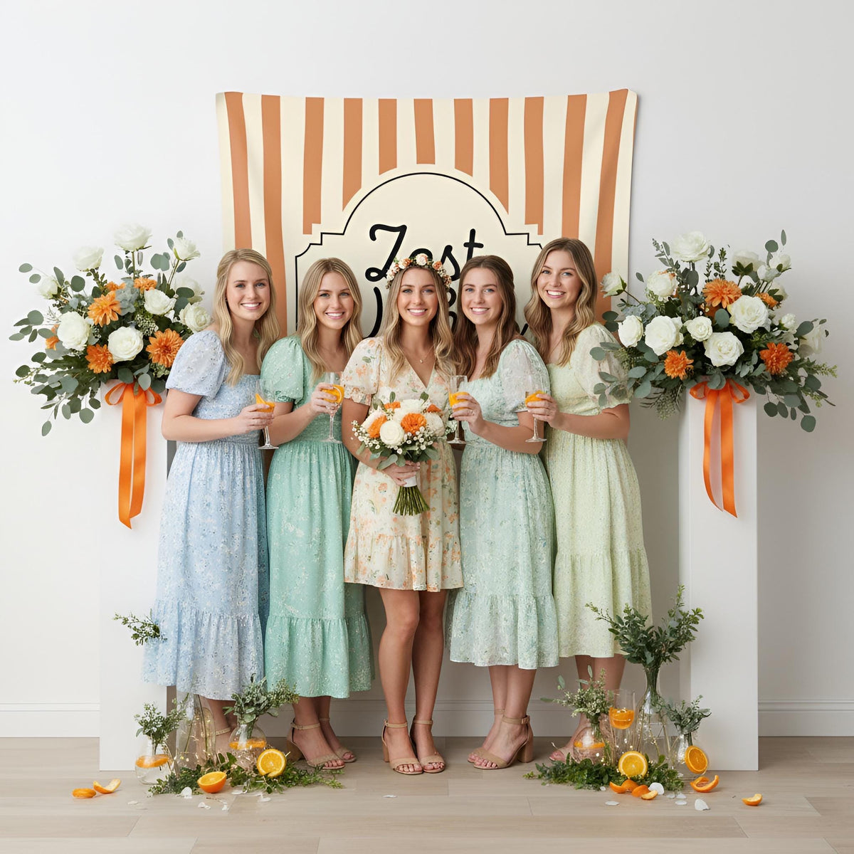 Personalized Zest Wishes for the Mrs Tapestry Banner Polyester Wall Hanging Backdrop, 4 Sizes for Bridal Shower