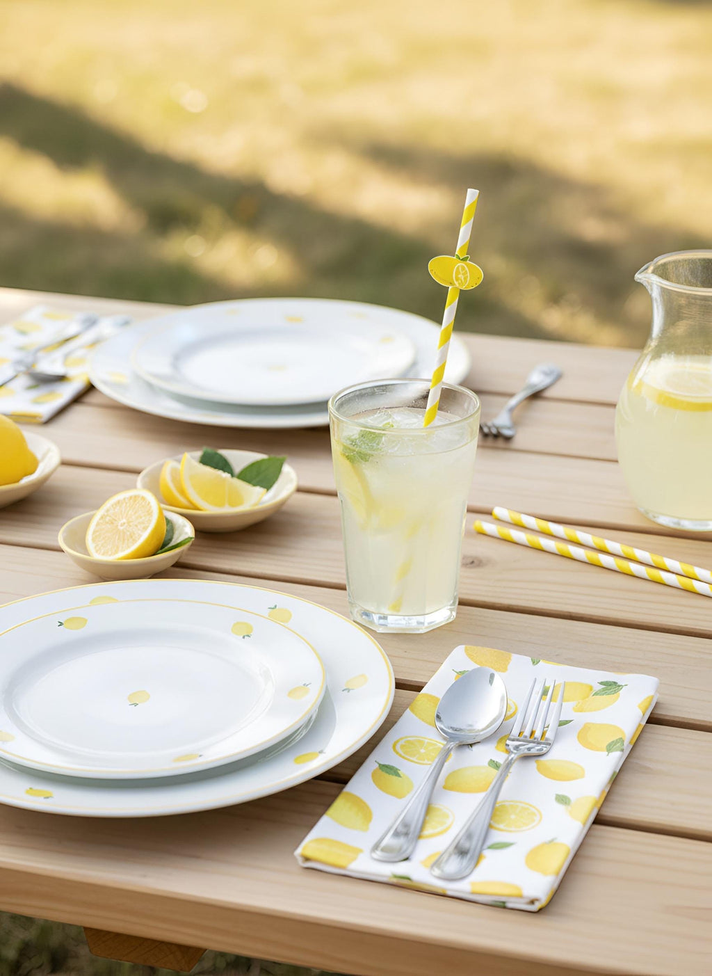 Lemon Paper Straws, Set of 12 – Eco-Friendly Paper Straws for Lemonade Stand, Baby Shower & Bridal Shower
