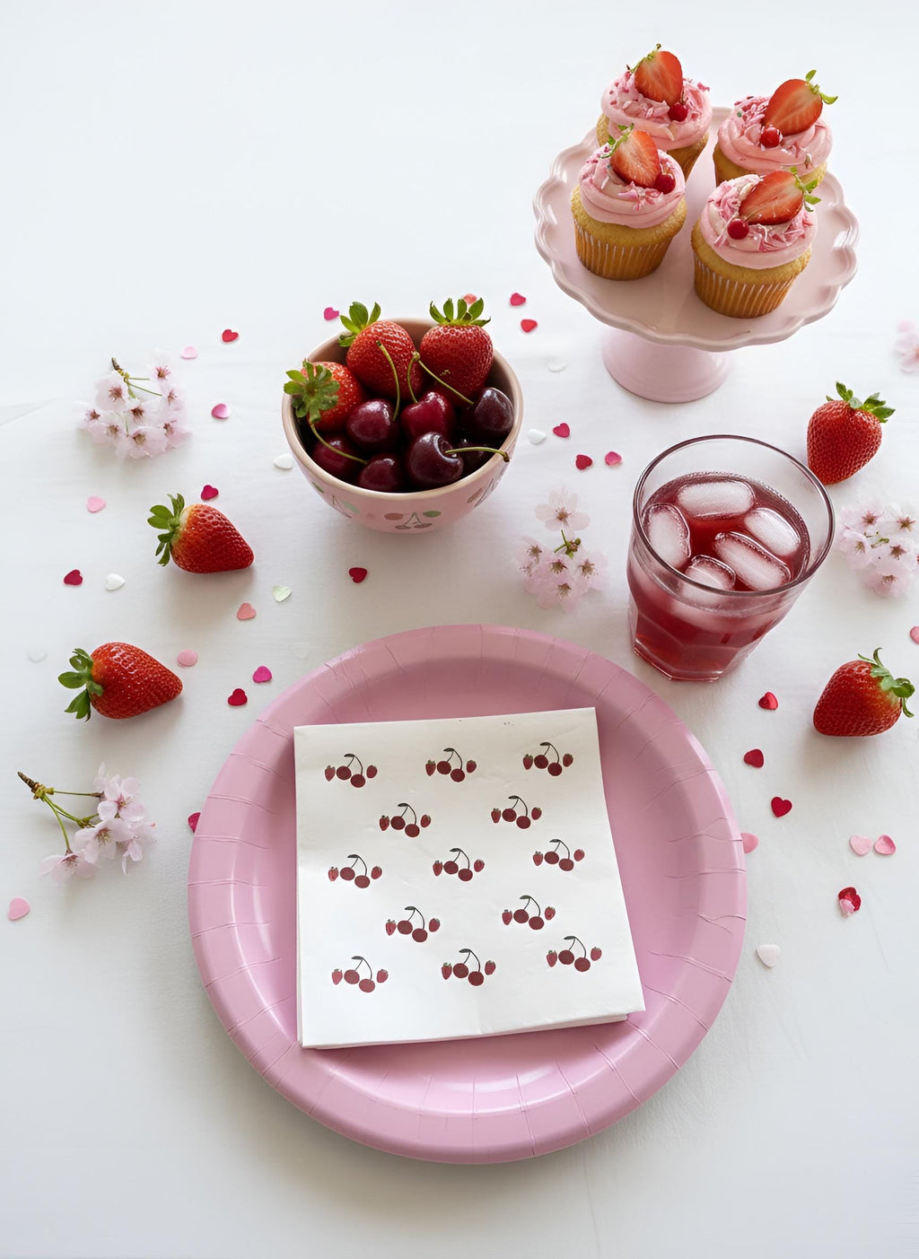 A Berry Cute Baby Is On The Way Baby Shower Decor Kit | Cherry & Strawberry Baby Sprinkle Party Set | Signs, Balloons, Favor Bags and More
