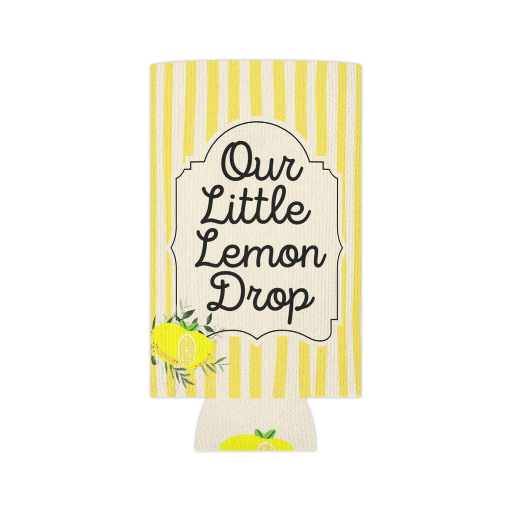 Personalized Our Little Lemon Drop Can Cooler Custom Baby Shower Can Sleeve, Slim and Regular Can Sizes