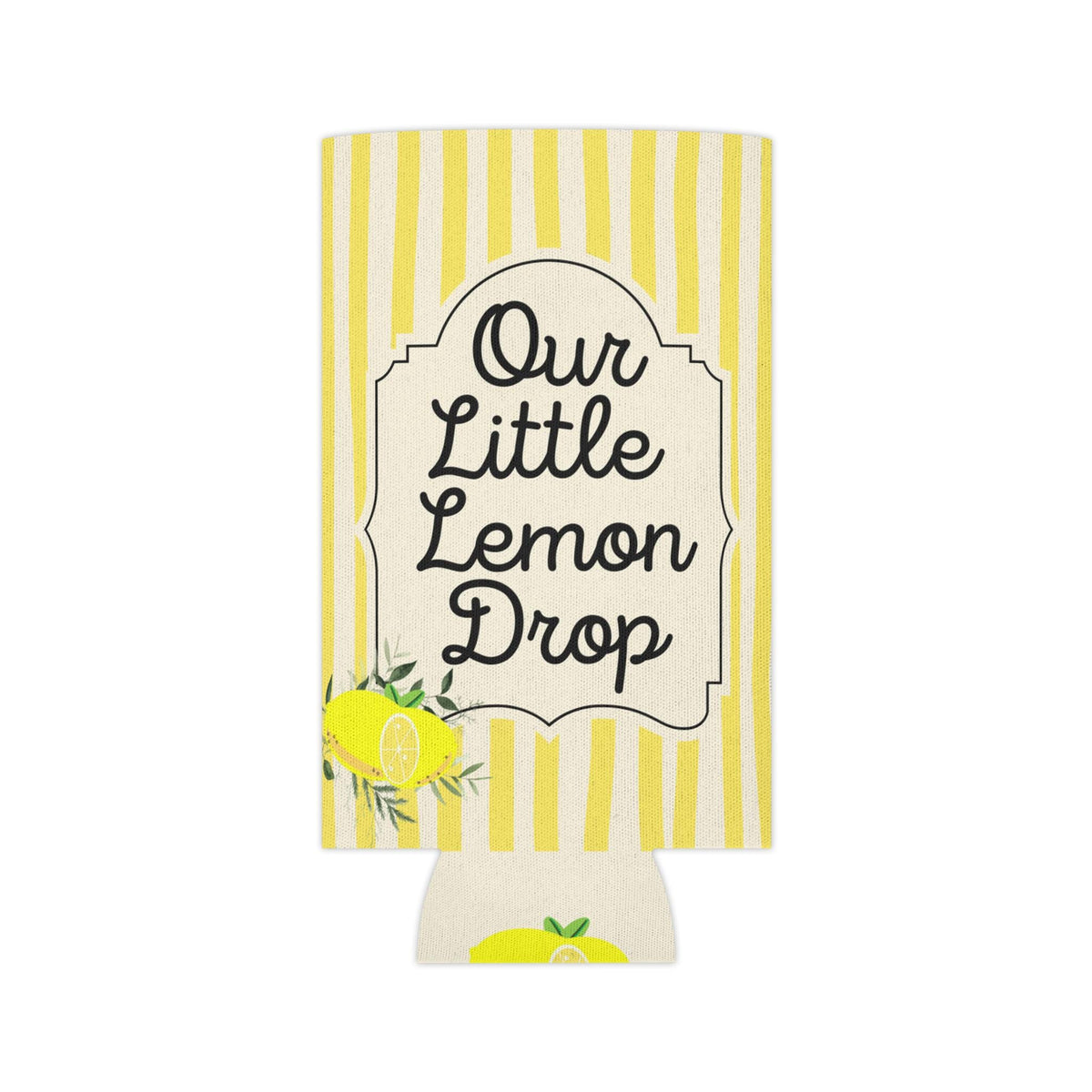 Personalized Our Little Lemon Drop Can Cooler Custom Baby Shower Can Sleeve, Slim and Regular Can Sizes