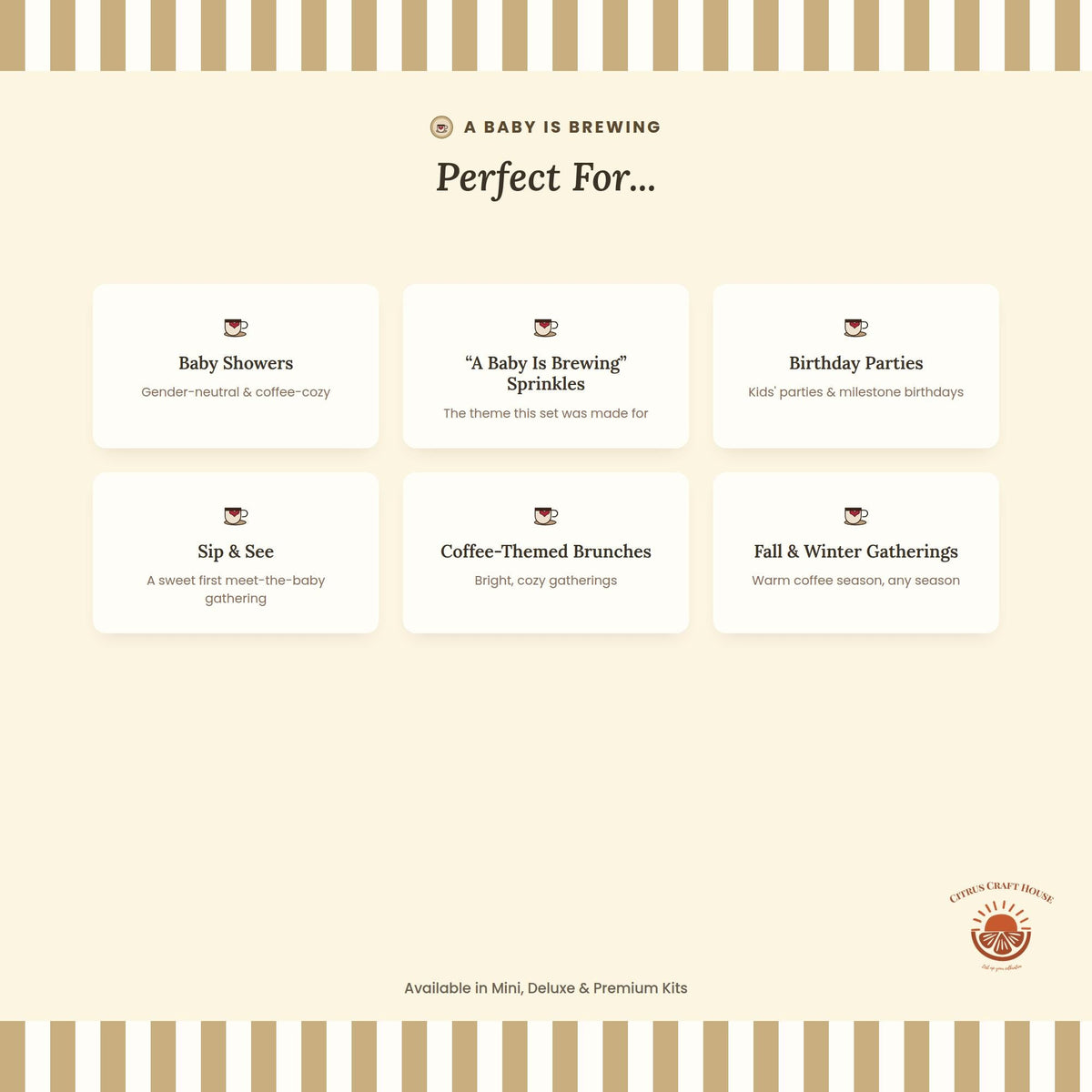 A Baby Is Brewing Favor Tags, Set of 12 – Glossy Cardstock Gift Tags with Twine for Baby Shower & Party Favors