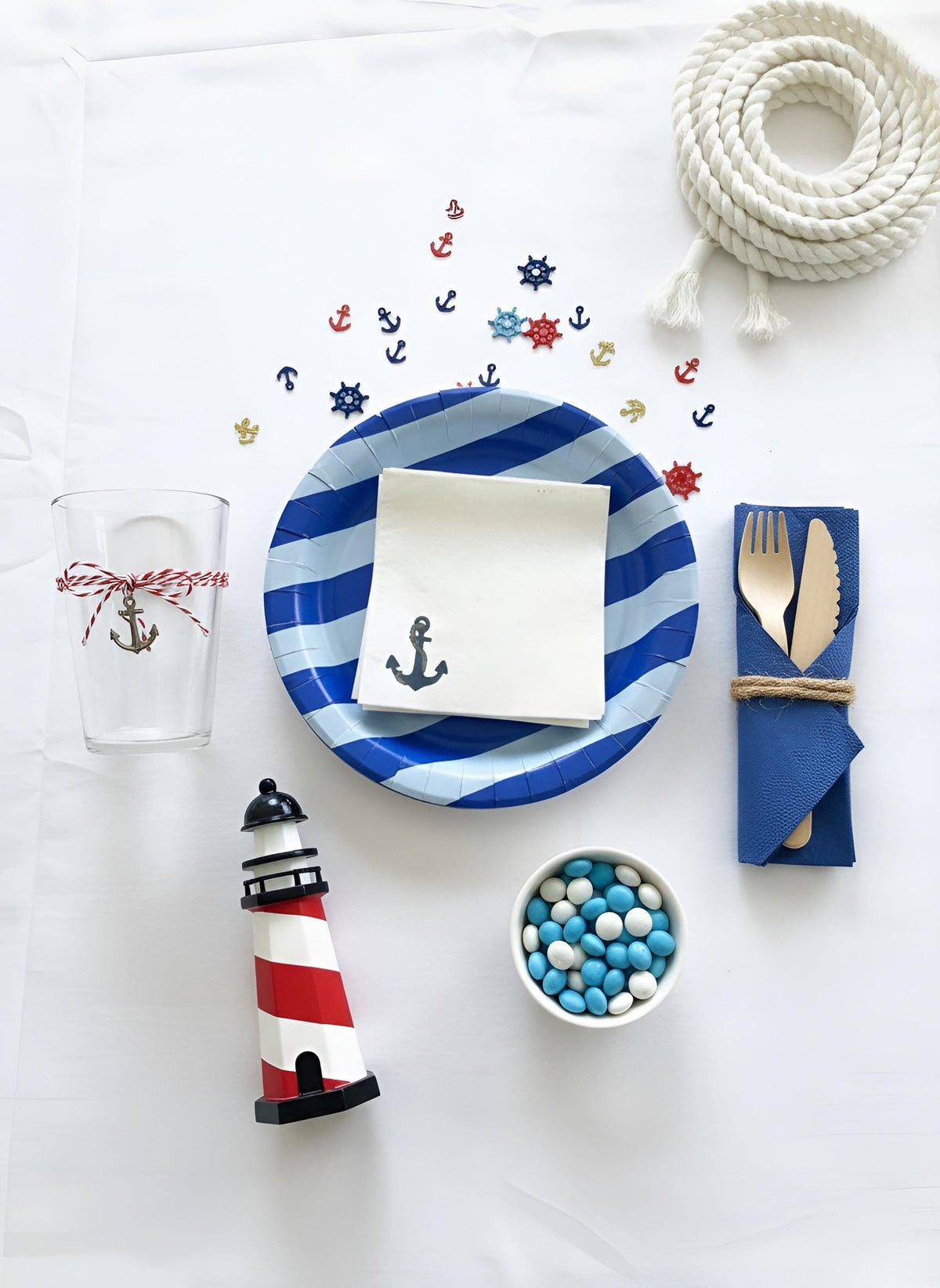 Buoy Oh Buoy Baby Shower Decor Kit | Nautical Baby Sprinkle Party Set | Signs, Balloons, Favor Bags & More