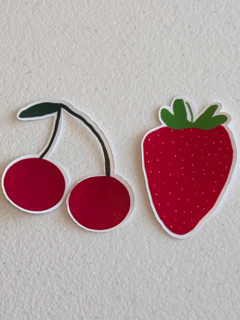 Berry Stickers, Set of 12 – Die-Cut Cherry and Strawberry Print Stickers for Favor Bags, Party Favors & Table Scatter
