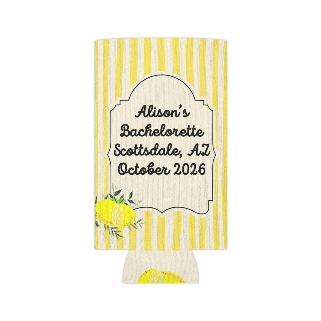 Personalized Zest Wishes for the Mrs Can Cooler Custom Bachelorette Bridal Can Sleeve Slim and Regular Can Sizes