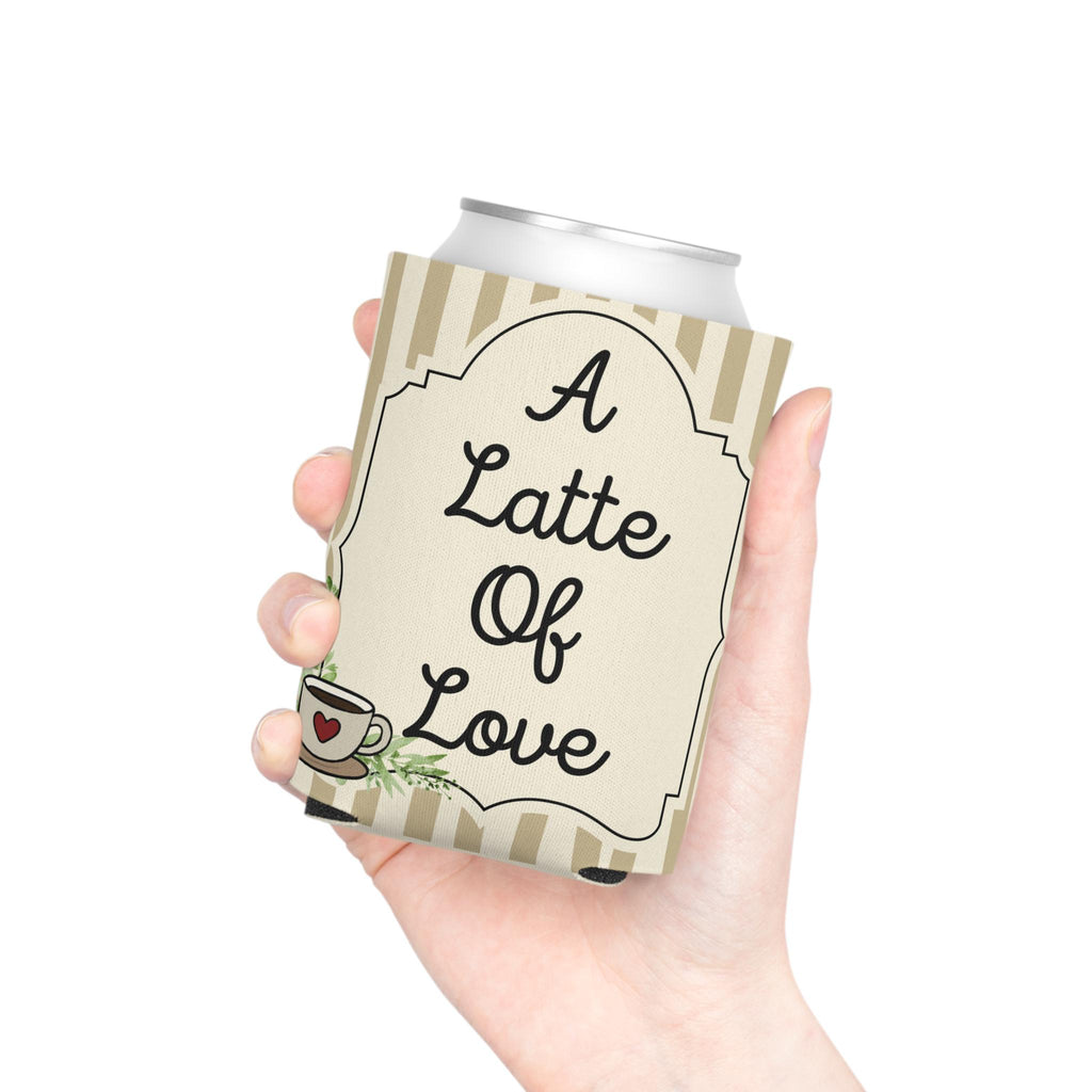Personalized A Latte of Love Can Cooler Custom Bachelorette Bridal Can Sleeve Slim and Regular Can Sizes