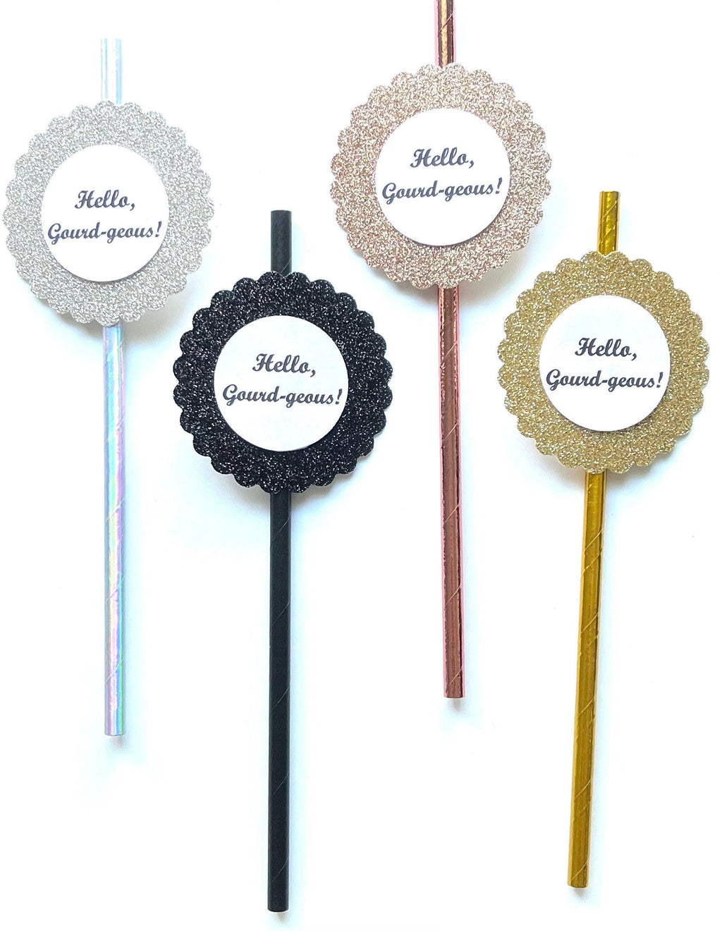 Hello Gourd-geous Fall Thanksgiving Party Decor Paper Straws - Good Life Relax - Set of 12 Straws - Party Favors- Coffee Bar- Tiered Tray