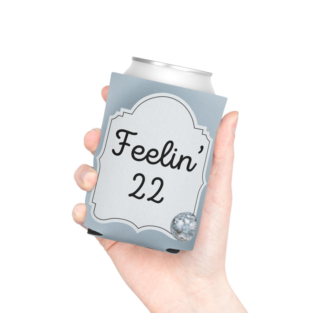 Personalized Feeling 22 Can Cooler Rose Gold, Gold, Silver Custom Can Sleeve, Slim and Regular Sizes