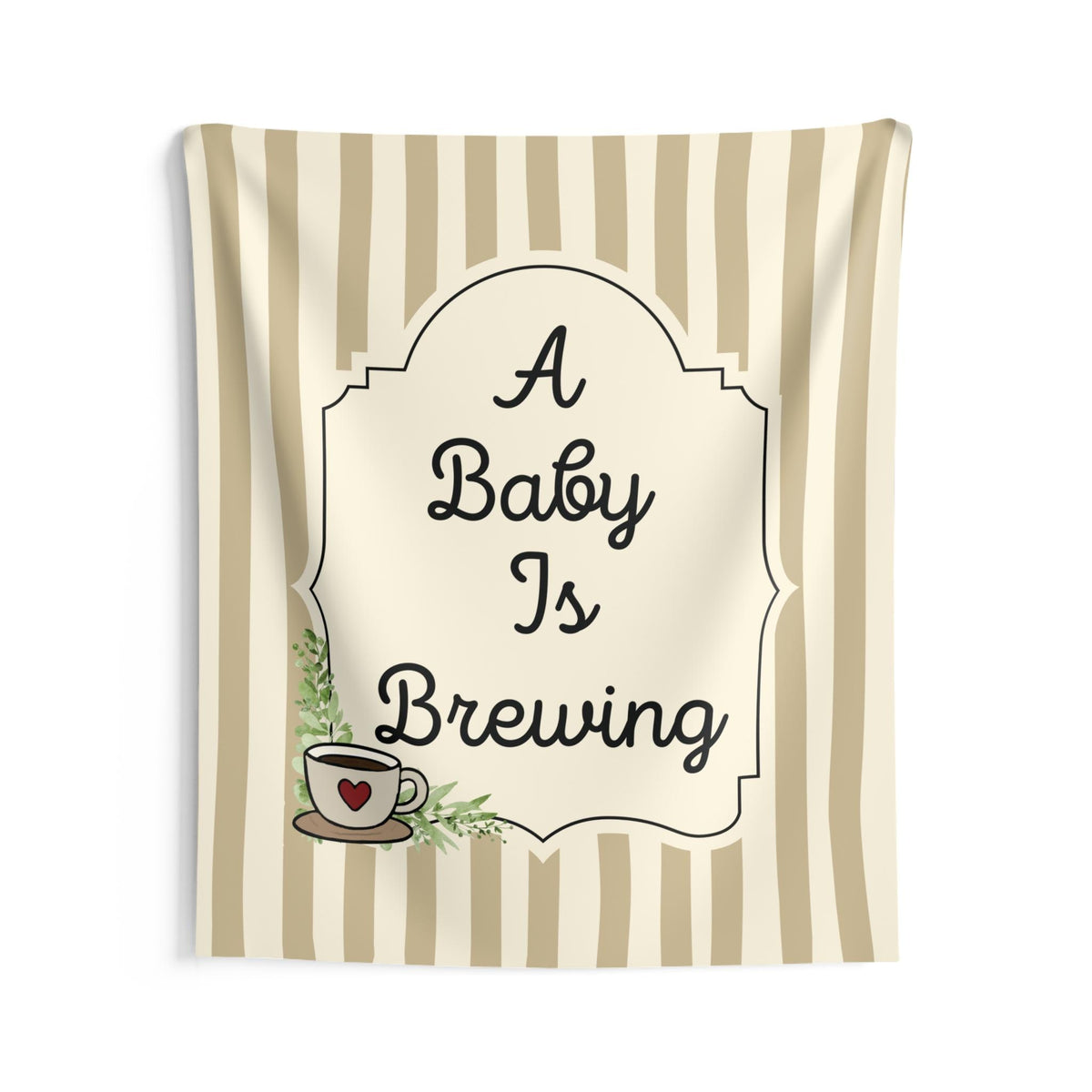 Personalized A Baby is Brewing Tapestry Banner Polyester Wall Hanging Backdrop, 4 Sizes for Baby Shower & Sprinkle