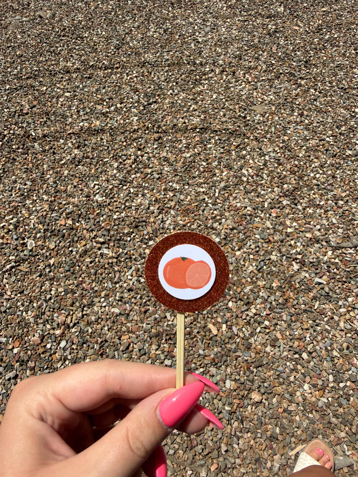 Clementine Treat Toppers, Set of 12 – Glitter Cupcake Picks & Charcuterie Picks with Bamboo Skewers