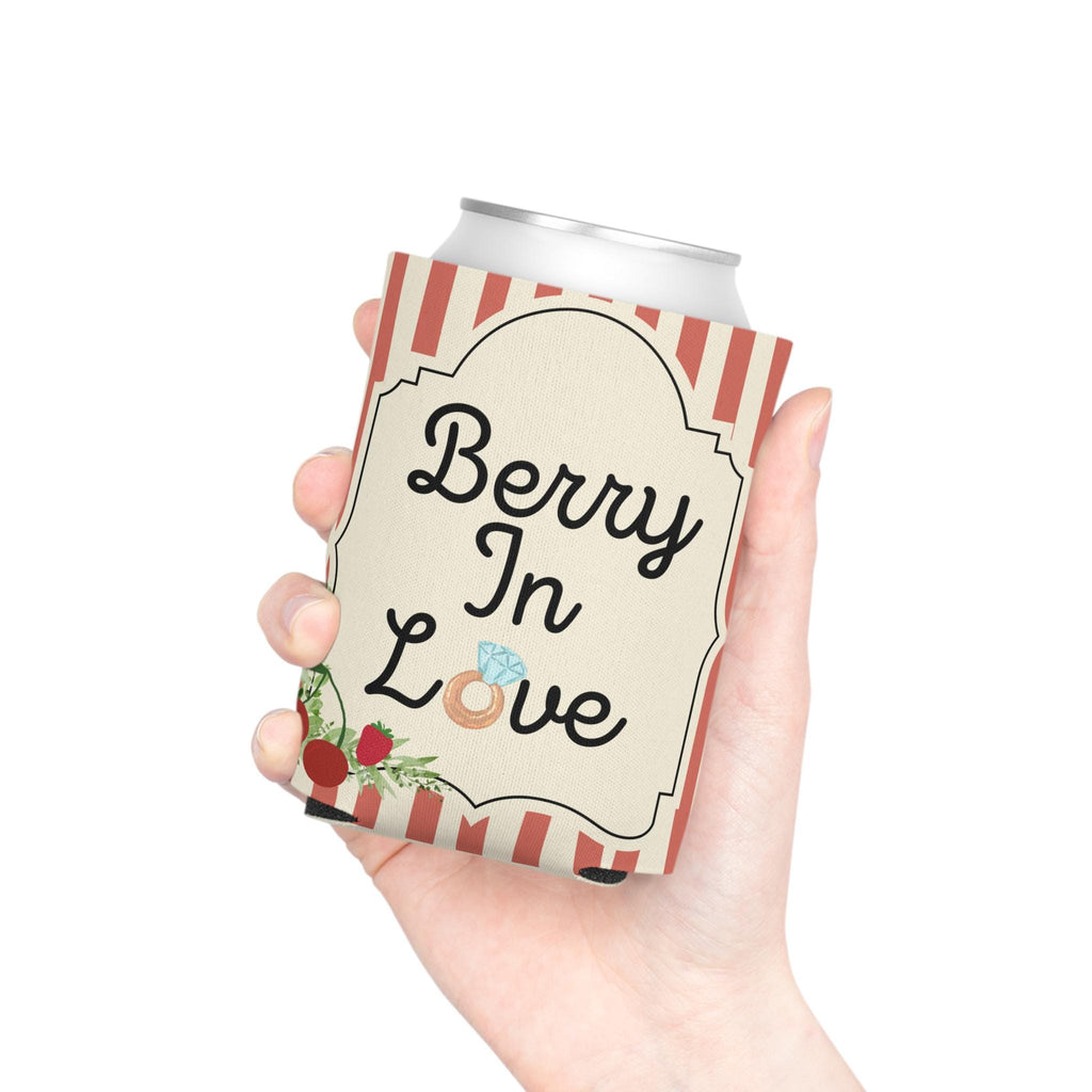 Personalized "Berry In Love" Can Cooler Custom Bachelorette Can Sleeve, Slim & Regular Can Sizes