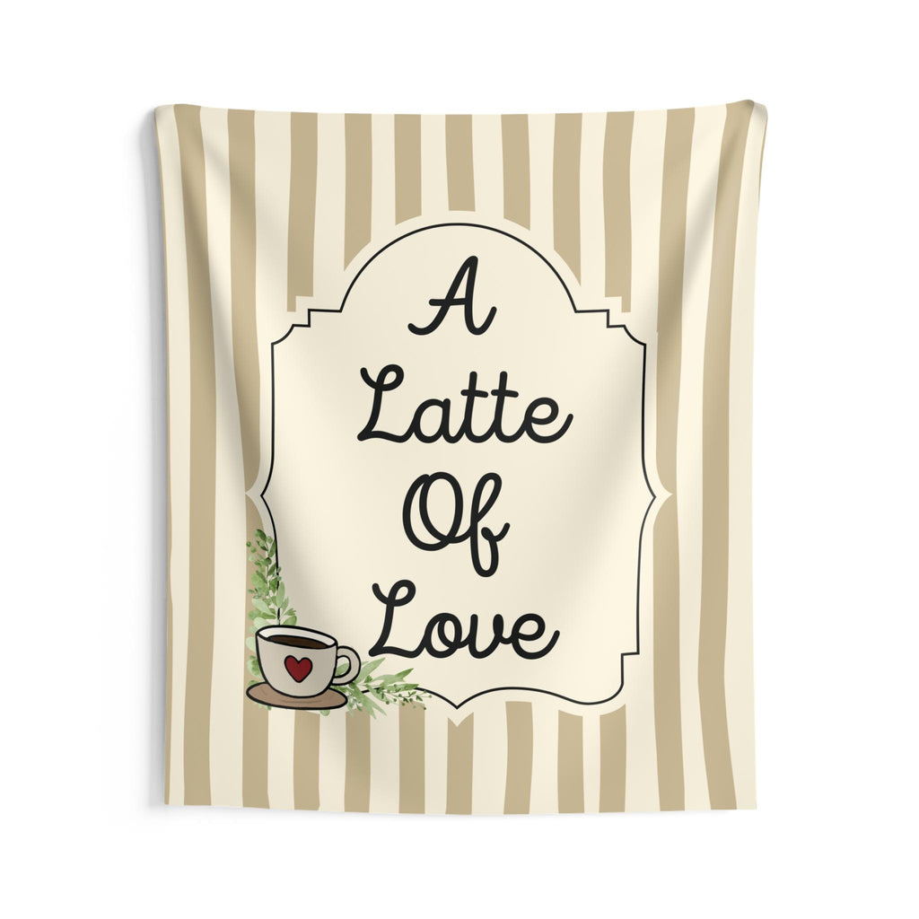Personalized A Latte of Love Tapestry Banner Polyester Wall Hanging Backdrop, 4 Sizes for Engagement & Bridal Shower