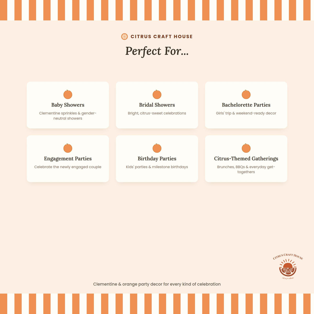 Clementine Treat Toppers, Set of 12 – Glitter Cupcake Picks & Charcuterie Picks with Bamboo Skewers