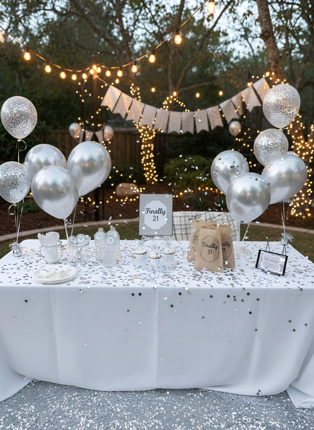 Finally 21 Birthday Decor Kit | Glam 21st Birthday Party Set | Rose Gold, Gold, Silver & Black Options