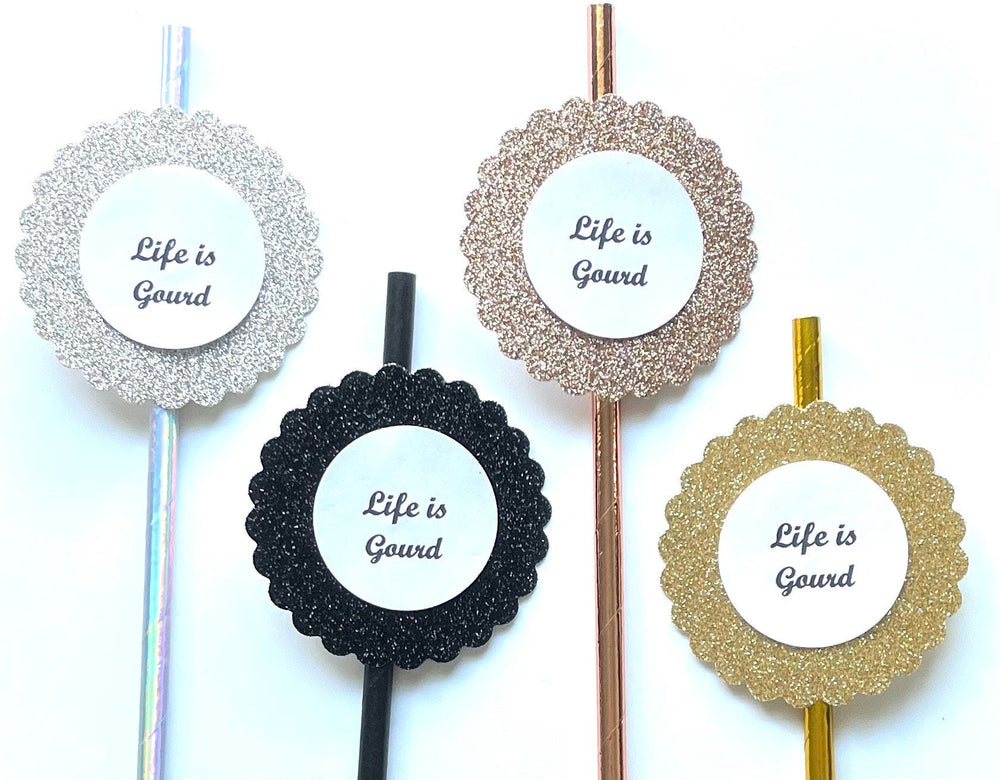 Life is Gourd Fall Thanksgiving Party Decor Paper Straws - Good Life Relax - Set of 12 Straws - Party Favors- Coffee Bar- Tiered Tray