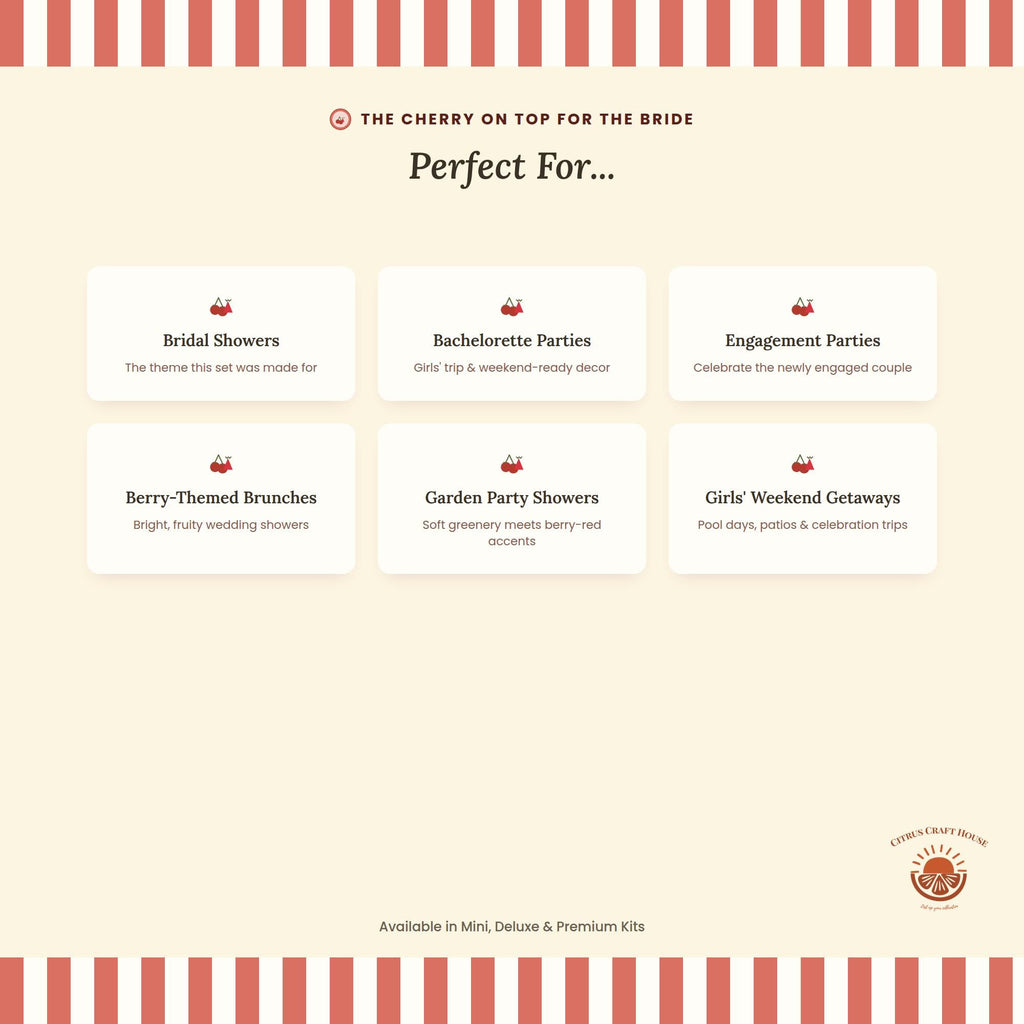The Cherry On Top For The Bride" Favor Bags, Set of 12 – 6x9 Flat Kraft Paper Bags for Bridal Shower and Bachelorette Favors