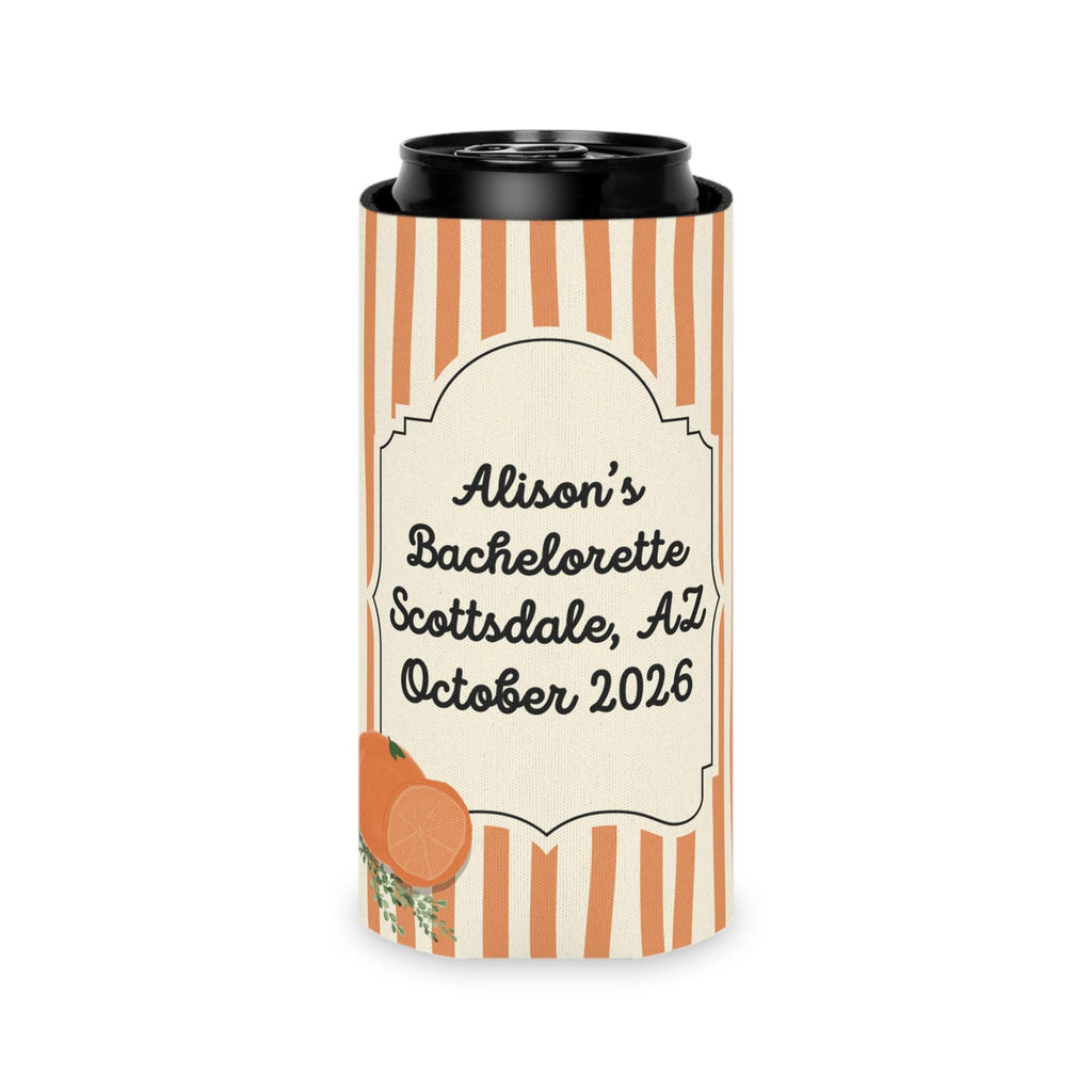 Personalized Orange You Glad She Said Yes? Can Cooler Custom Engagement Can Sleeve, Slim and Regular Can Sizes