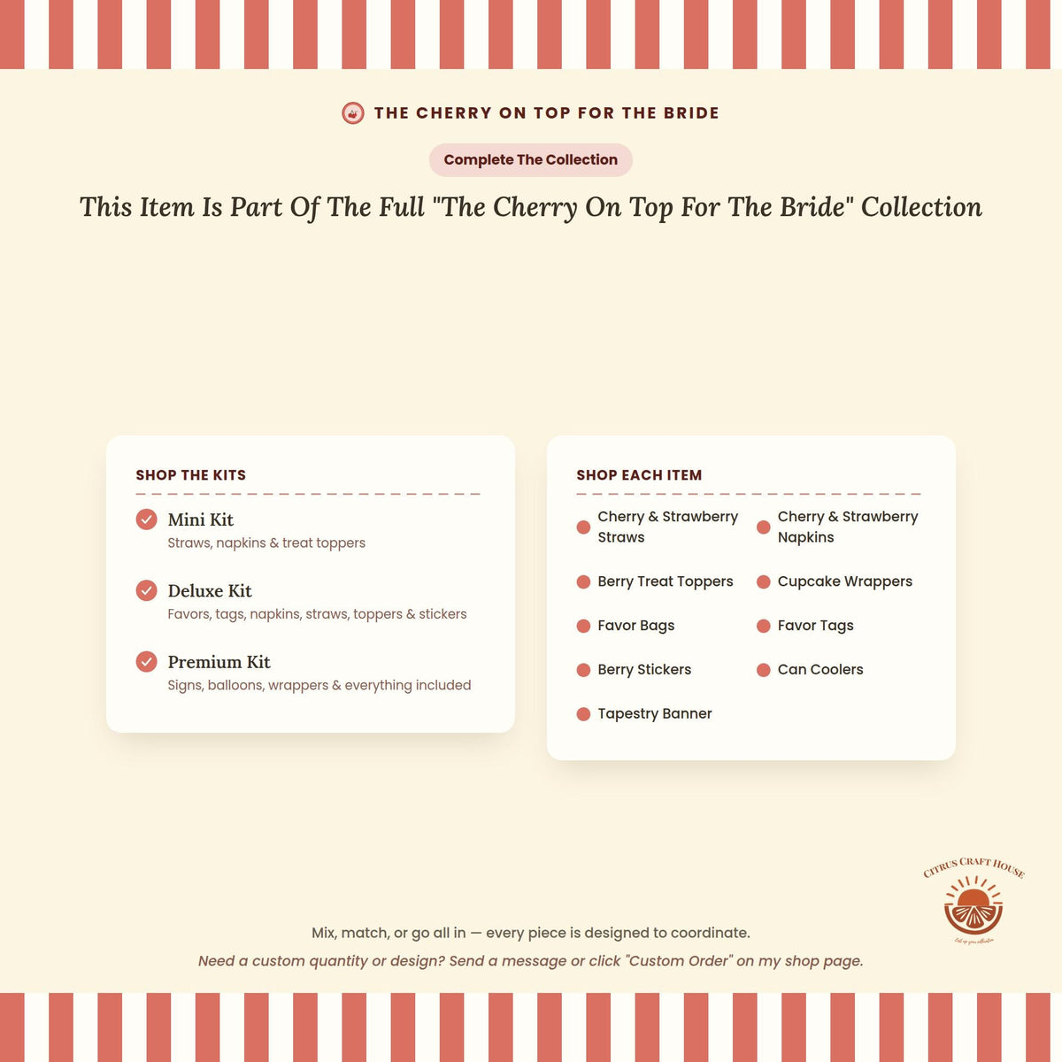 Berry Stickers, Set of 12 – Die-Cut Cherry and Strawberry Print Stickers for Favor Bags, Party Favors & Table Scatter