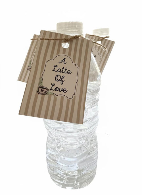 A Latte of Love Favor Tags, Set of 12 – Glossy Cardstock Gift Tags with Twine for Bridal Shower & Bachelorette