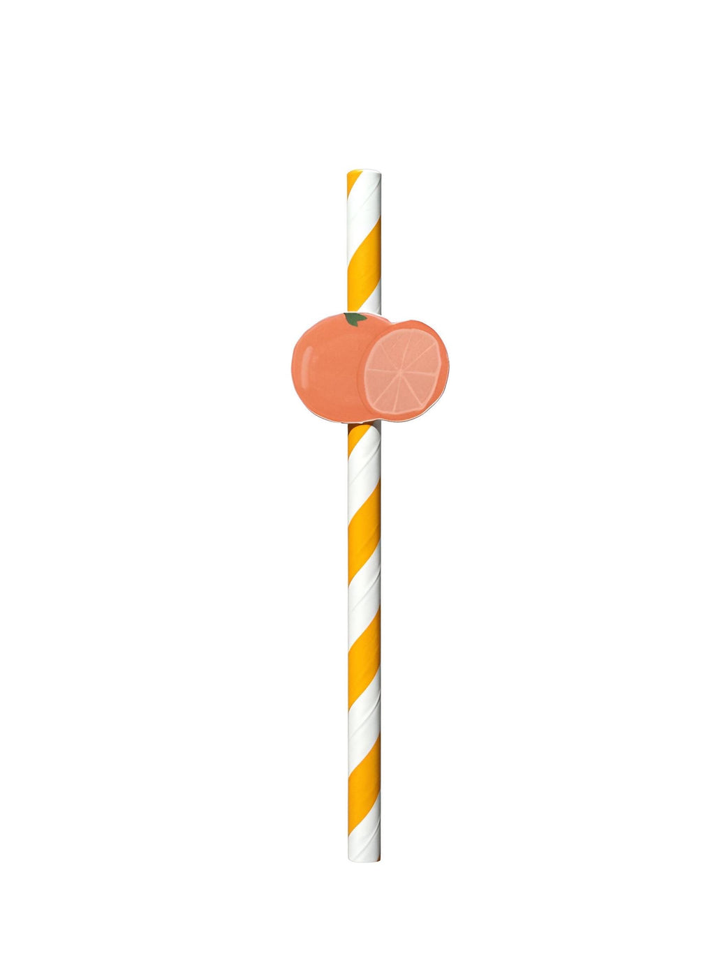 Clementine Paper Straws, Set of 12 – Eco-Friendly Paper Straws for Baby Shower, Birthday & Citrus Party