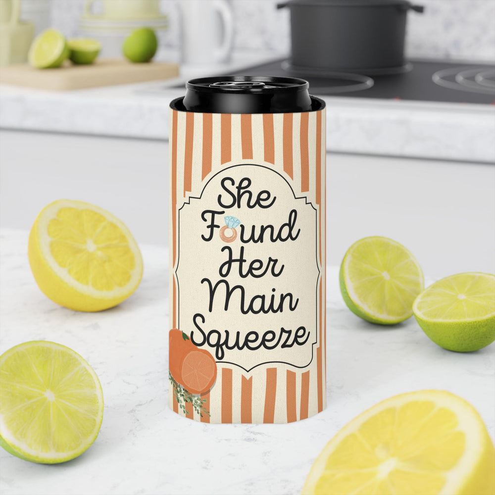 Personalized She Found Her Main Squeeze Can Cooler Custom Bachelorette Can Sleeve, Slim and Regular Can Sizes