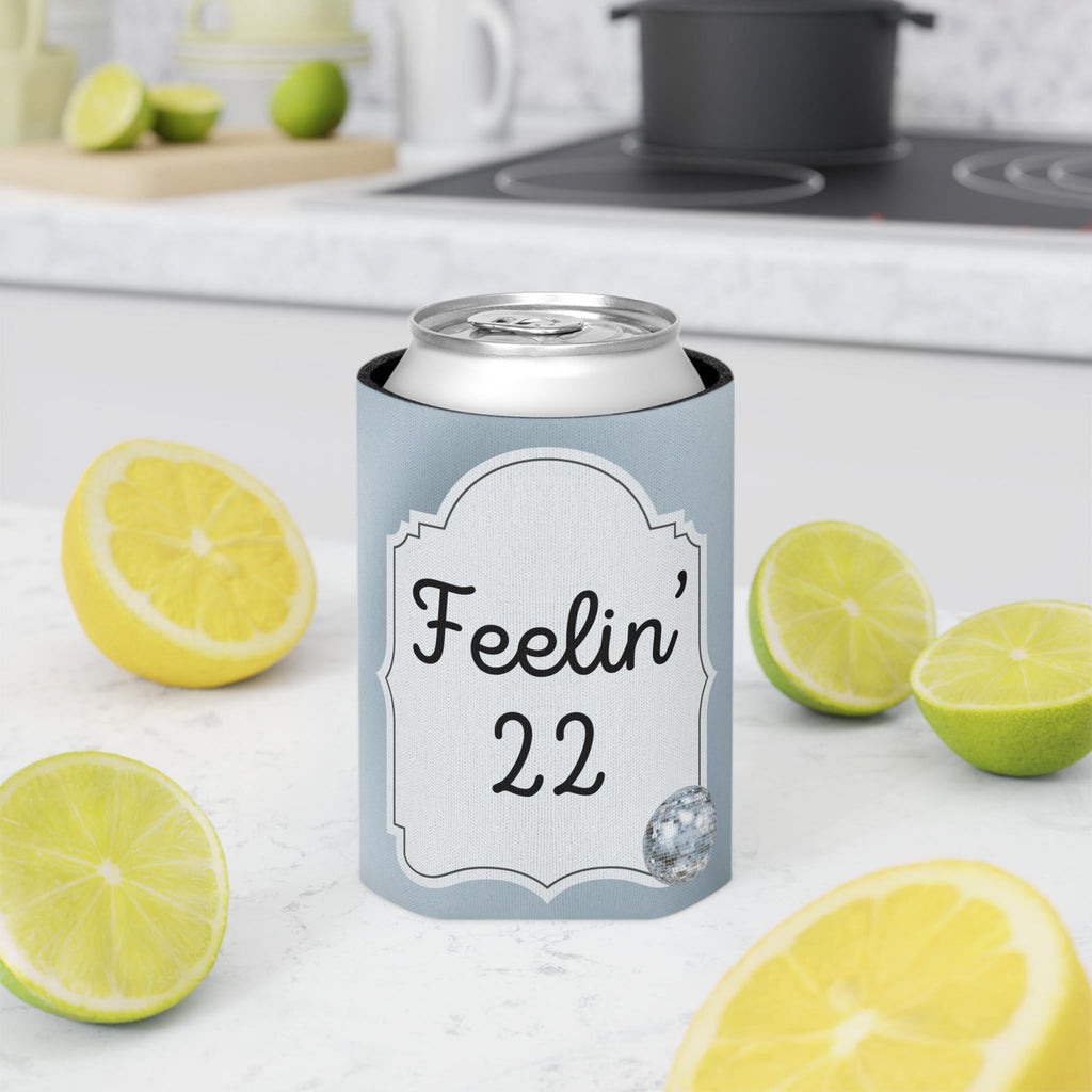 Personalized Feeling 22 Can Cooler Rose Gold, Gold, Silver Custom Can Sleeve, Slim and Regular Sizes
