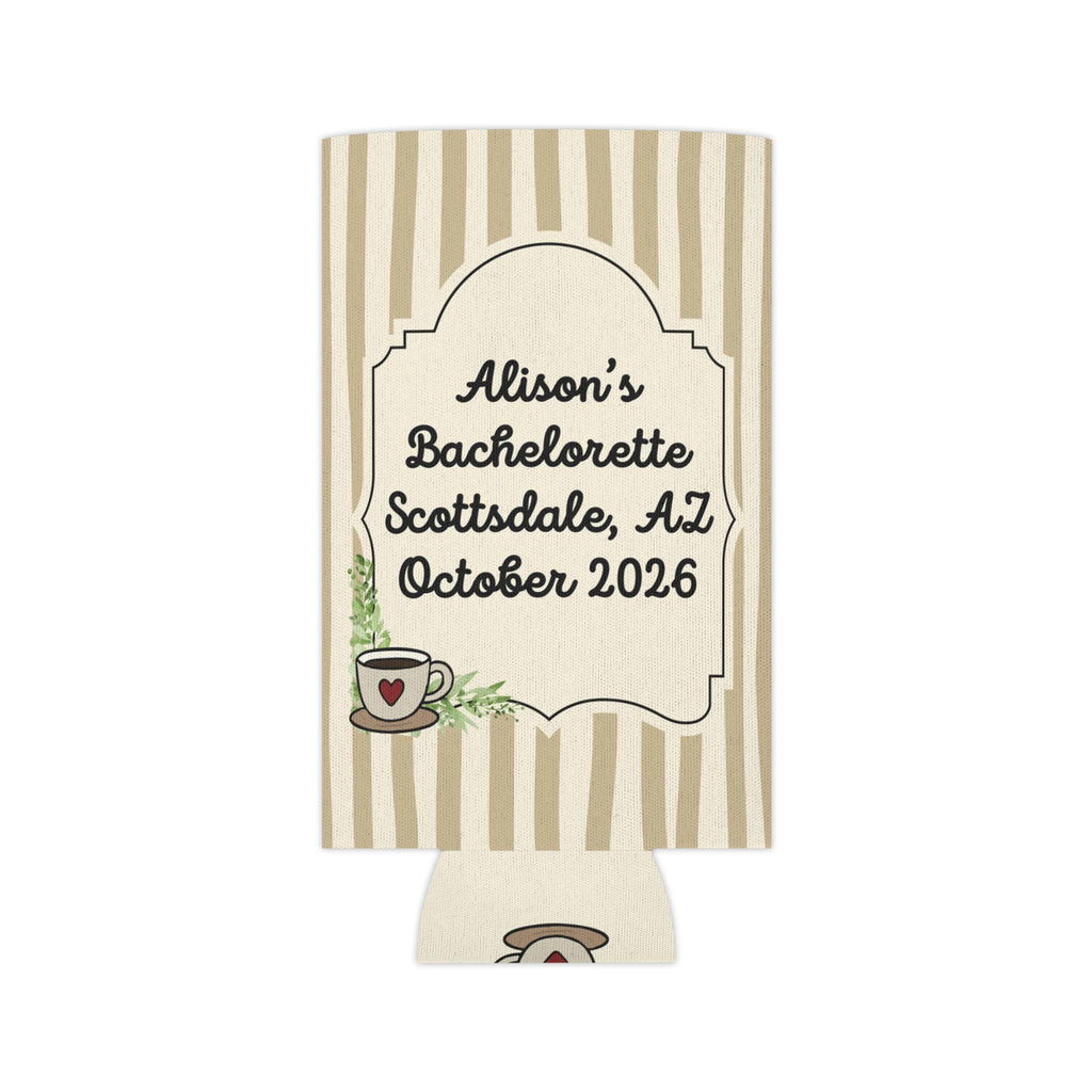 Personalized A Latte of Love Can Cooler Custom Bachelorette Bridal Can Sleeve Slim and Regular Can Sizes