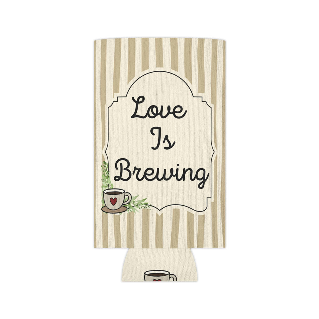 Personalized Love is Brewing Can Cooler Custom Bachelorette Bridal Can Sleeve Slim and Regular Can Sizes