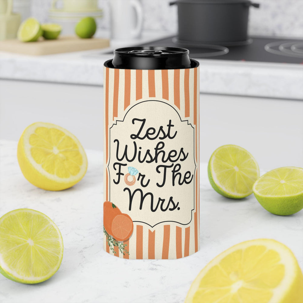 Personalized Zest Wishes for the Mrs Can Cooler Custom Bachelorette Can Sleeve, Slim and Regular Can Sizes