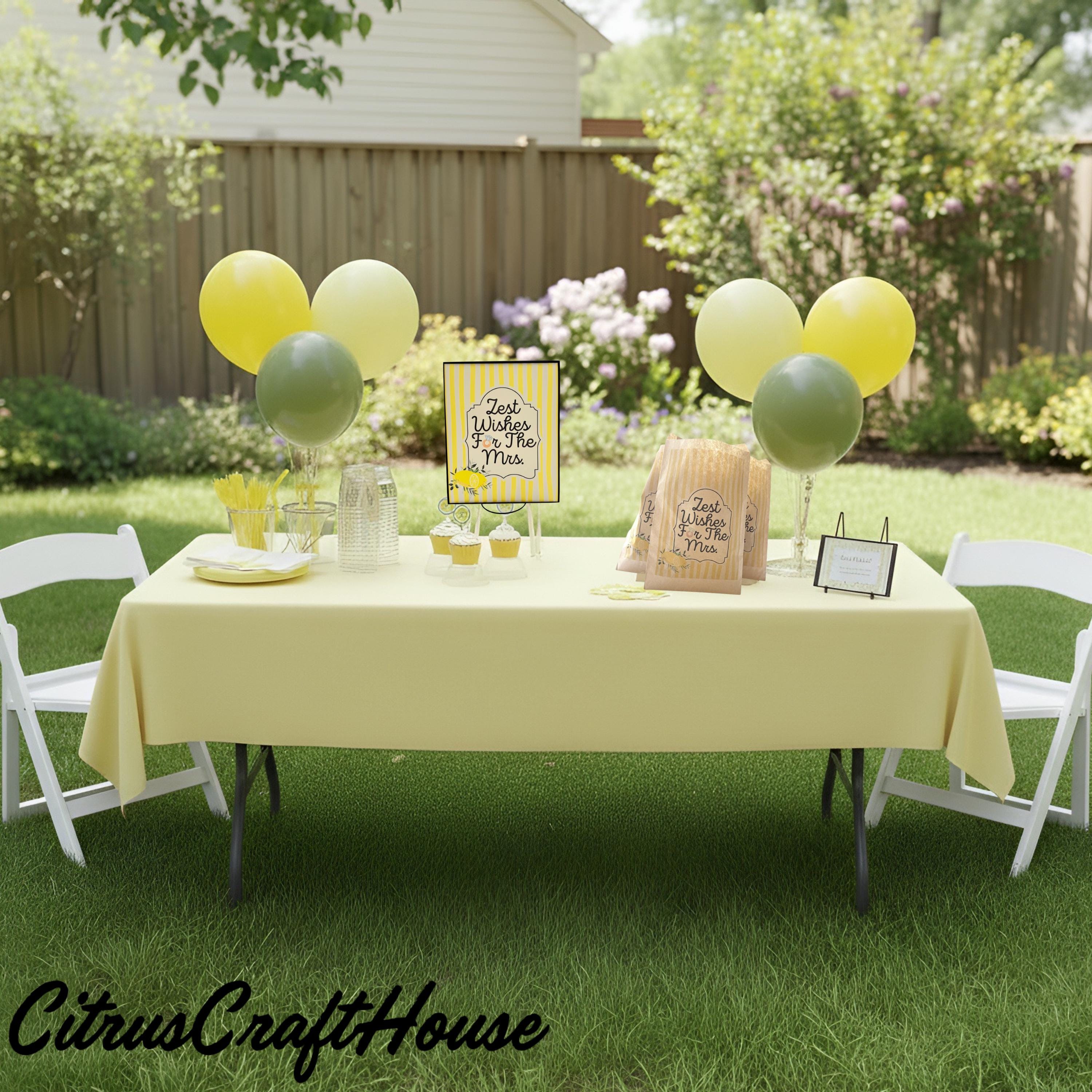 Zest Wishes for the Mrs. Bridal Shower Decor Kit | Lemon Bachelorette Party Set | Signs, Balloons, Favor Bags & More