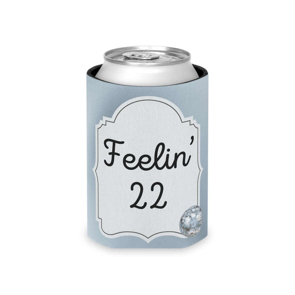 Personalized Feeling 22 Can Cooler Rose Gold, Gold, Silver Custom Can Sleeve, Slim and Regular Sizes